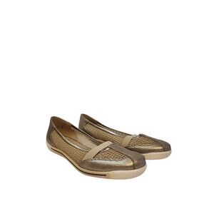 $230 Vintage Stuart Weitzman Flats Mojave Loafers Athletic Gold 9 40